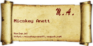 Micskey Anett névjegykártya