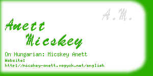 anett micskey business card